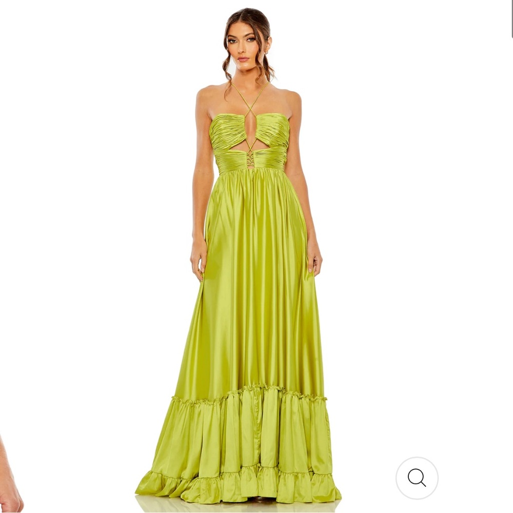 Mac Duggal Tiered Halter Dress